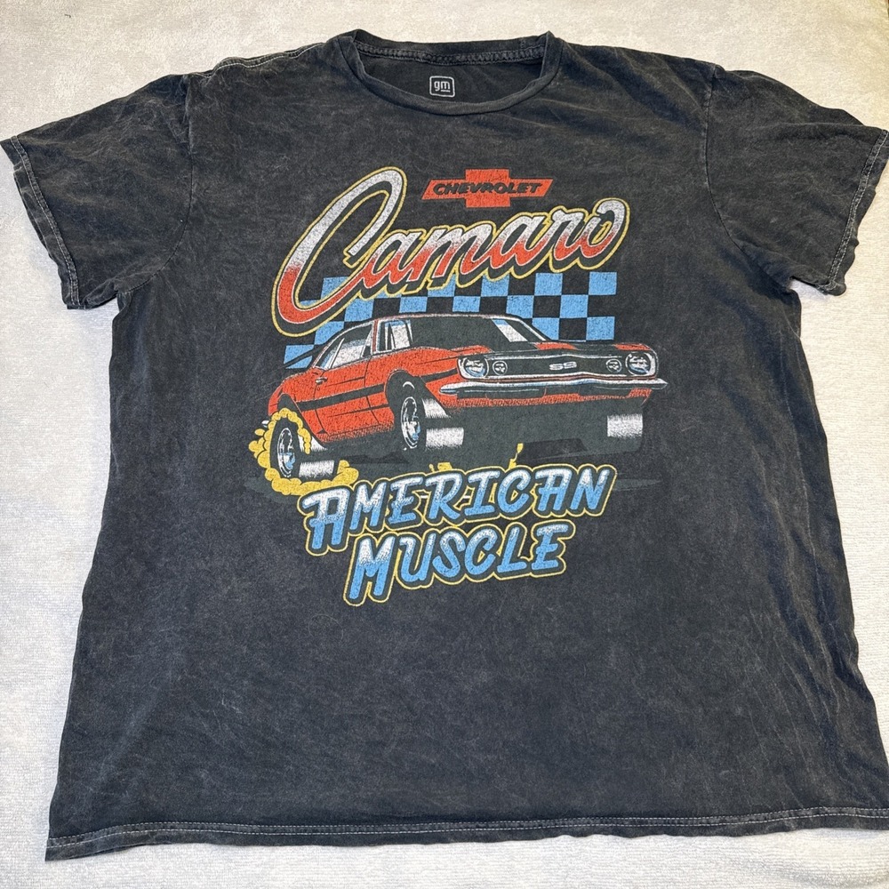 Chevrolet Camaro American Muscle T-Shirt L Faded Gray Graphic Tee GM Licensed SS